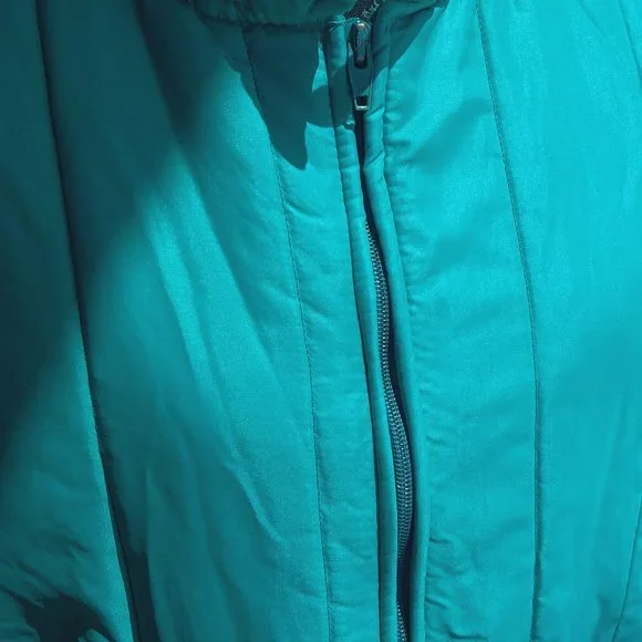 Teal vintage quilted jacket - Picture 4 of 7